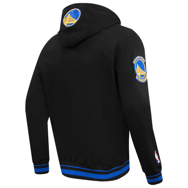Pro Standard WARRIORS SCRIPT TAIL RIB FLC PO HOODIE - Men's - Black/Black/Royal Blue - Image 4