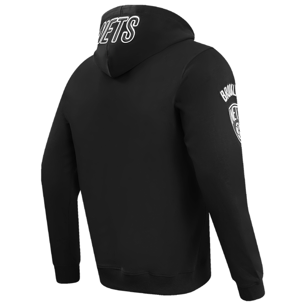 Pro Standard NETS OLD ENGLISH FLC PO HOODIE - Men's - Black - Image 4