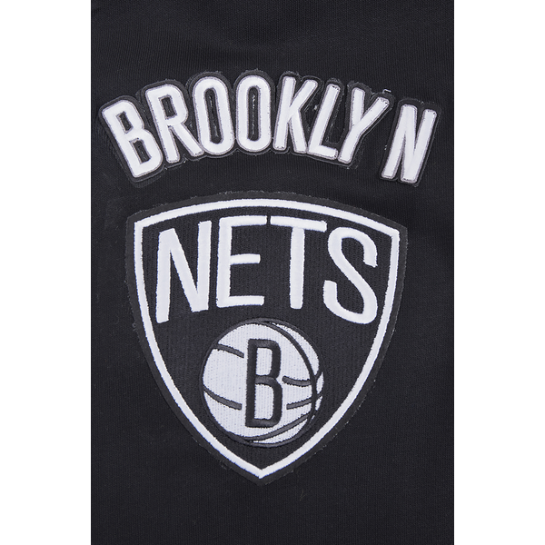 Pro Standard NETS OLD ENGLISH FLC PO HOODIE - Men's - Black - Image 6