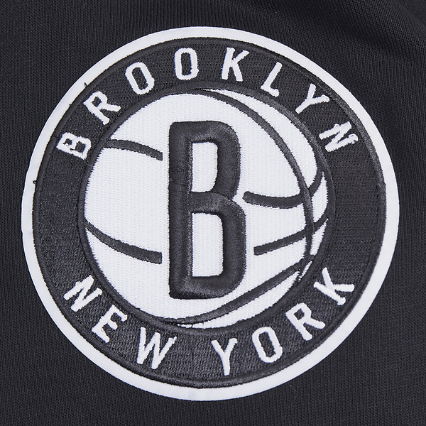 Pro Standard NETS OLD ENGLISH FLC PO HOODIE - Men's - Black - Image 7