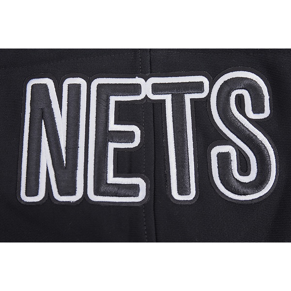 Pro Standard NETS OLD ENGLISH FLC PO HOODIE - Men's - Black - Image 8