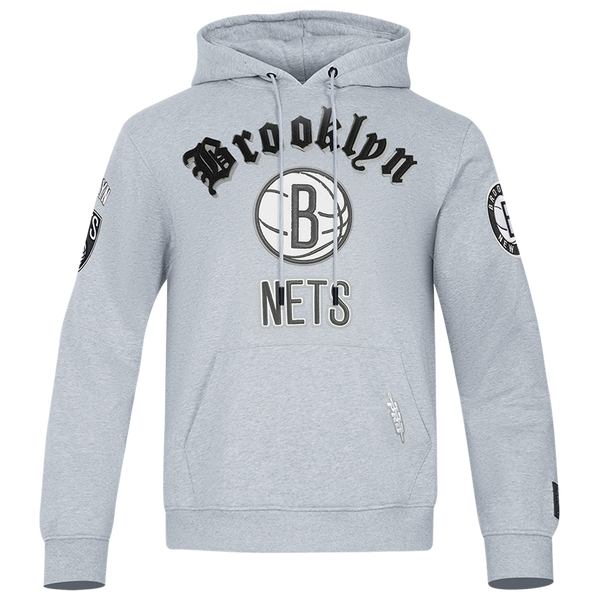 Pro Standard NETS OLD ENGLISH FLC PO HOODIE - Men's - Heather Grey