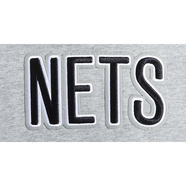 Pro Standard NETS OLD ENGLISH FLC PO HOODIE - Men's - Heather Grey - Image 7