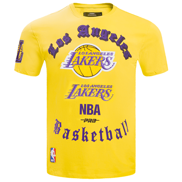 Pro Standard LAKERS OLD ENGLISH SJ TEE - Men's - Yellow