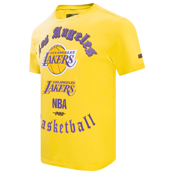 Pro Standard LAKERS OLD ENGLISH SJ TEE - Men's - Yellow - Image 3