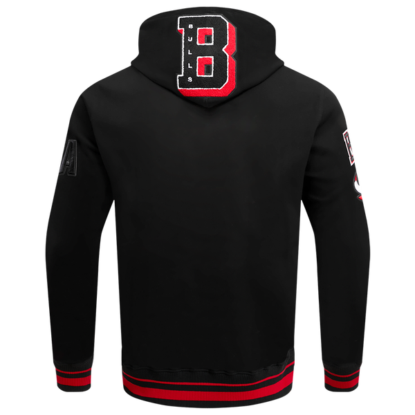 Pro Standard BULLS MASH UP RIB FLC PO HOODIE - Men's - Black/Red/Black - Image 2