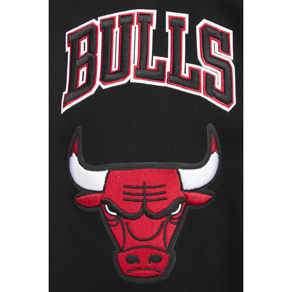 Pro Standard BULLS MASH UP RIB FLC PO HOODIE - Men's - Black/Red/Black - Image 7