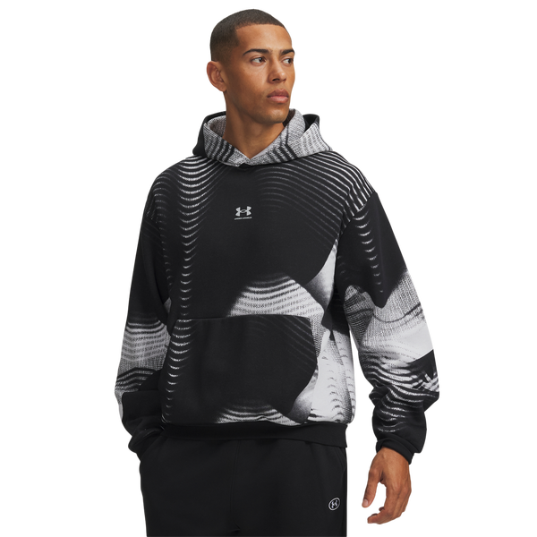 Under Armour Icon Print Fleece Hoodie - Men's - Black/Black