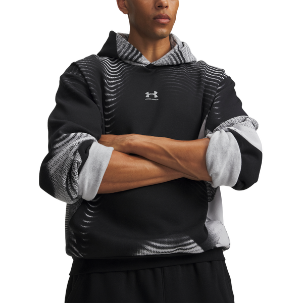 Under Armour Icon Print Fleece Hoodie - Men's - Black/Black - Image 3