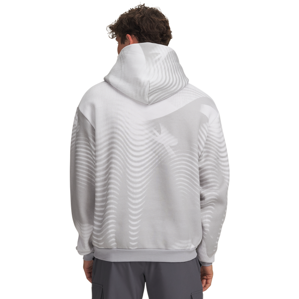 Under Armour Icon Print Fleece Hoodie - Men's - Gray/White/Reflective - Image 2