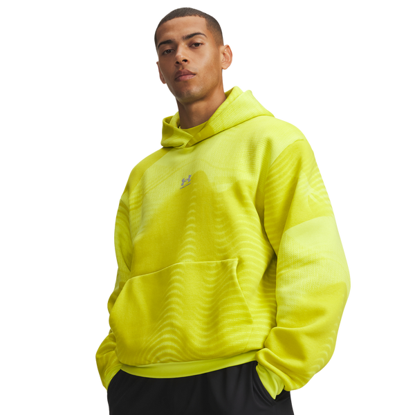 Under Armour Icon Print Fleece Hoodie - Men's - Flash Yellow/Yellow