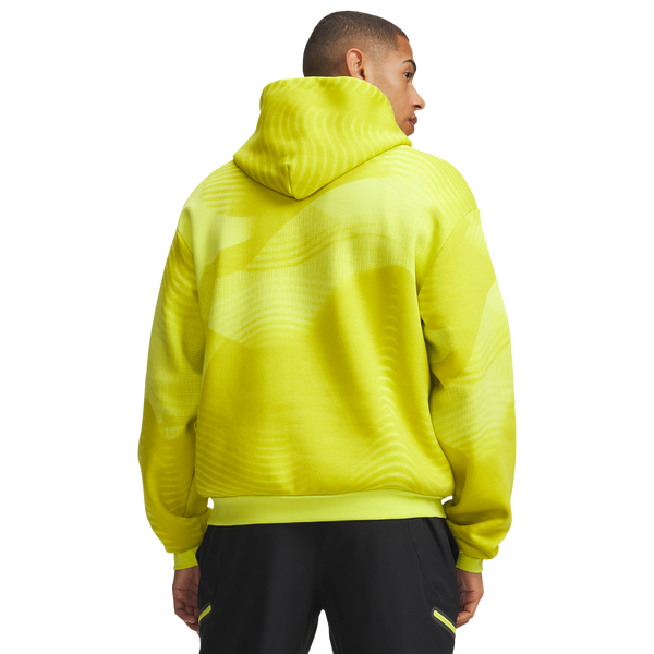 Under Armour Icon Print Fleece Hoodie - Men's - Flash Yellow/Yellow - Image 2