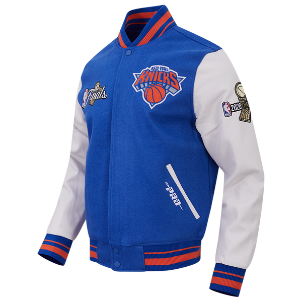 Pro Standard Knicks NBA Finals 2026 Rib Wool Varsity Jacket - Men's - Royal/Orange/Royal - Image 5