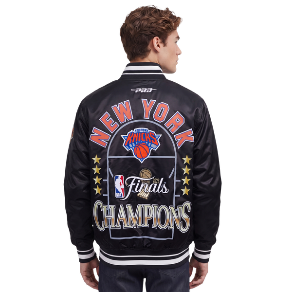 Pro Standard Knicks NBA Finals 2026 Pro Satin YD Rib Jacket - Men's - Black - Image 2