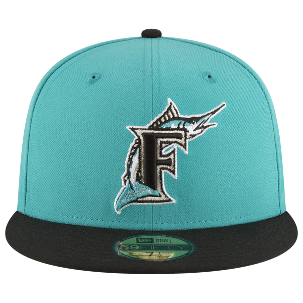 New Era Marlins 59Fifty World Series Side Patch Cap - Men's - Teal/Black - Image 2