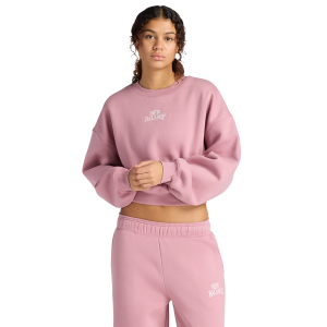 New Balance Linear Heritage Fleece Crew - Women's - Rosewood/Rosewood