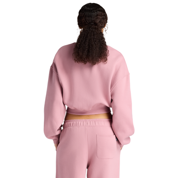 New Balance Linear Heritage Fleece Crew - Women's - Rosewood/Rosewood - Image 2