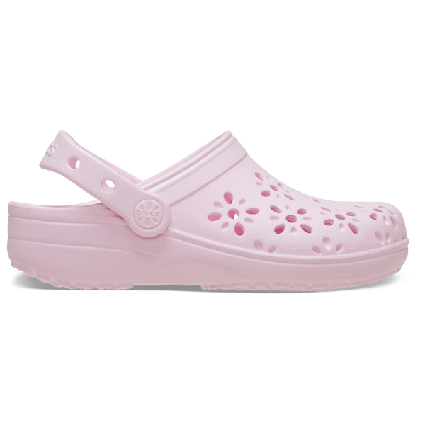 Crocs Floral Cutout Clogs - Girls' Preschool - Pink Milk - Image 2
