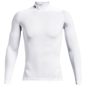 Under Armour HG Armour Comp Mock Long Sleeve - Men's - White/Black