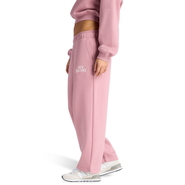 New Balance Linear Heritage Fleece Barrel Pants - Women's - Rosewood/Rosewood - Image 3