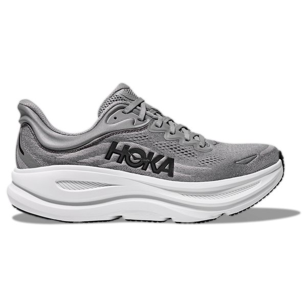 HOKA Bondi 9 - Men's - White/Grey/Black