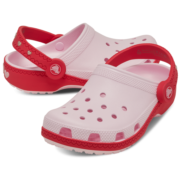 Crocs Vday Clogs With Heart Back Strap - Girls' Preschool - Pink Milk/Digital Raspberry - Image 4