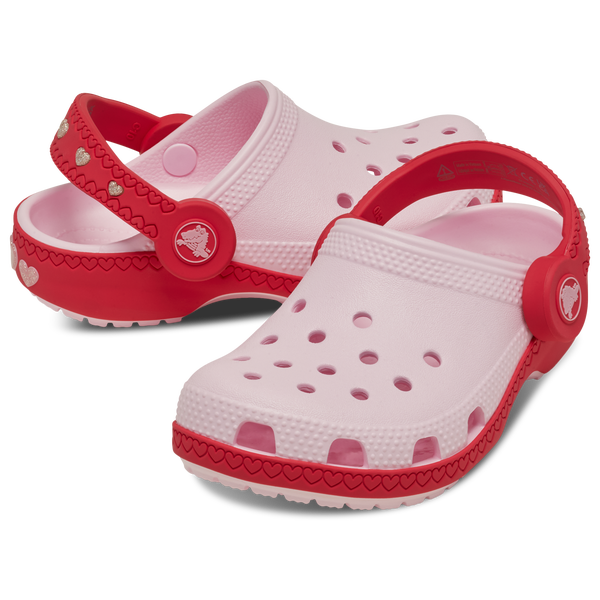 Crocs Vday Clogs With Heart Back Strap - Girls' Toddler - Digital Raspberry/Pink Milk - Image 4