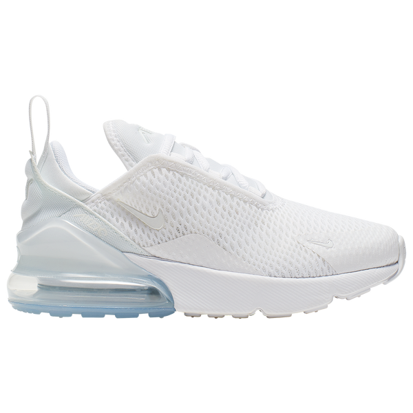 Nike Air Max 270 - Boys' Preschool - White/White/Metallic Silver