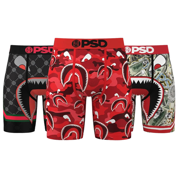 PSD WF 3 Pack Underwear - Men's - Red/Black/Multi