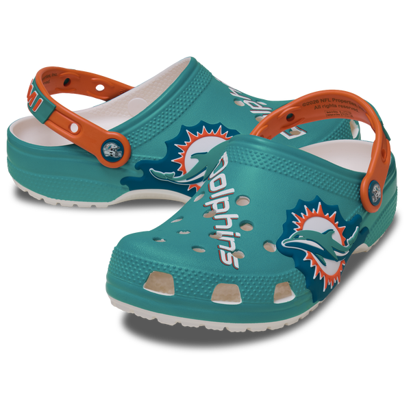 Crocs NFL Classic Clogs - Men's - Teal/Orange - Image 6