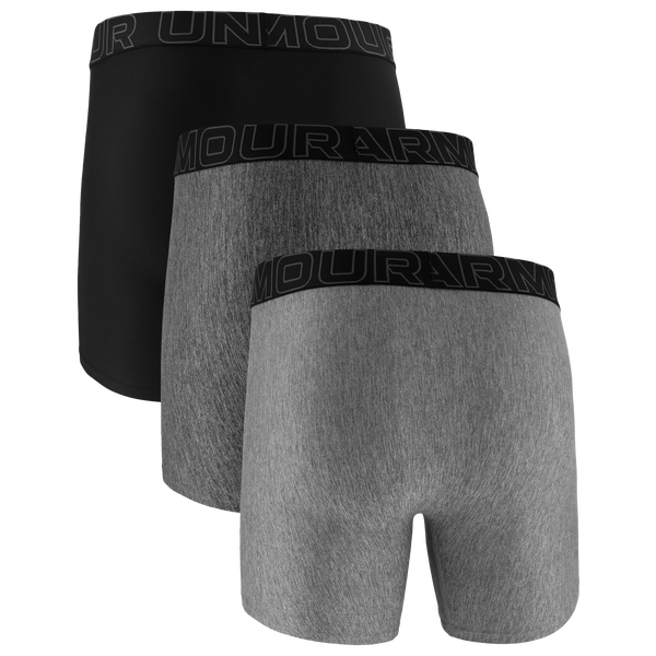 Under Armour Performance Tech Boxer Brief- Solid 6 IN 3PK - Men's - Castlerock/Steel/Black - Image 5