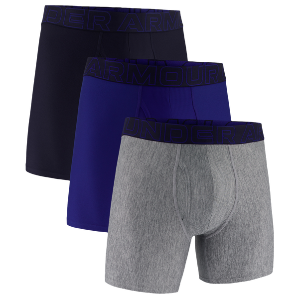 Under Armour Performance Tech Boxer Brief- Solid 6 IN 3PK - Men's - Royal/Steel/Midnight Navy - Image 4