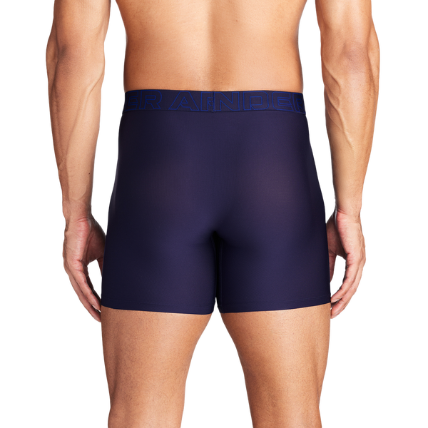 Under Armour Performance Tech Mesh Boxer Brief- Solid 6IN 3PK - Men's - Royal/Steel/Midnight Navy - Image 2
