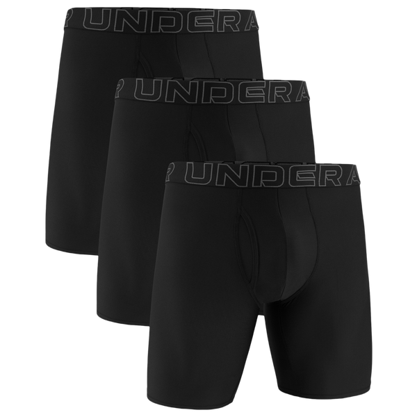 Under Armour Performance Tech Mesh Boxer Brief- Solid 9IN 3PK - Men's - Black/Black/Black - Image 3