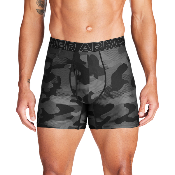 Under Armour Performance Tech Boxer Brief- Print 6 IN 3PK - Men's - Black/Black/Castlerock