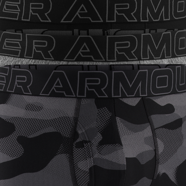 Under Armour Performance Tech Boxer Brief- Print 6 IN 3PK - Men's - Black/Black/Castlerock - Image 6