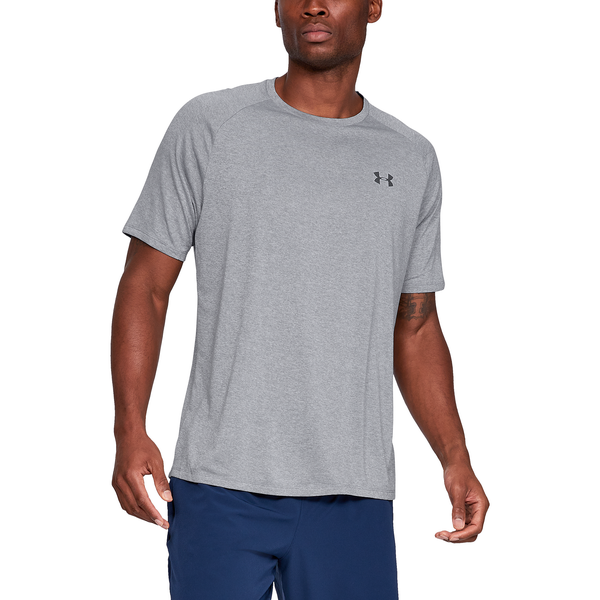 Under Armour Tech 2.0 Short Sleeve T-Shirt - Men's - Steel Light Heather/Black - Image 4