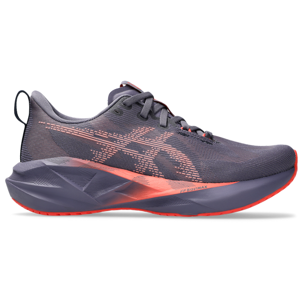 ASICS® Novablast 5 - Women's - Grey/Purple/Coral Reef