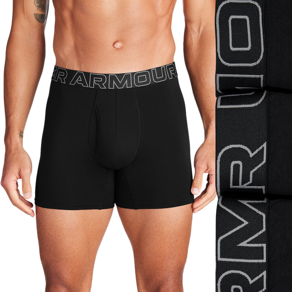 Under Armour Performance Cotton Brief- Solid 6IN 3PK - Men's - Black/Black/Black - Image 3