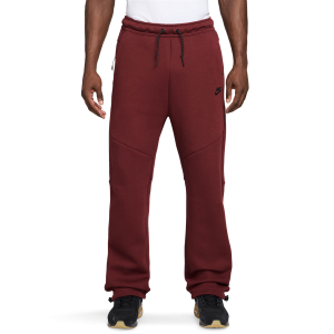 Nike Tech Fleece Open Hem Pants - Men's - Black/Maroon