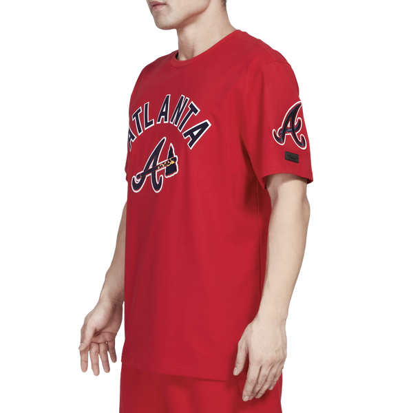 Pro Standard Braves Stacked Logo Pro Team Shirt - Men's - Red - Image 4