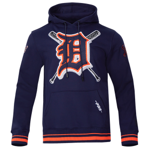 Pro Standard TIGERS MASH UP RIB FLC PO HOODIE - Men's - Midnight Navy/Orange/Midnight Navy
