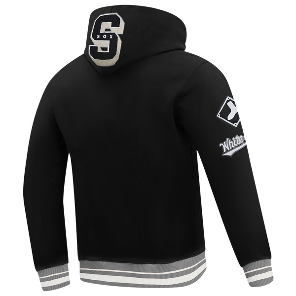 Pro Standard WHITE SOX MASH UP RIB FLC PO HOODIE - Men's - Black/Gray - Image 4