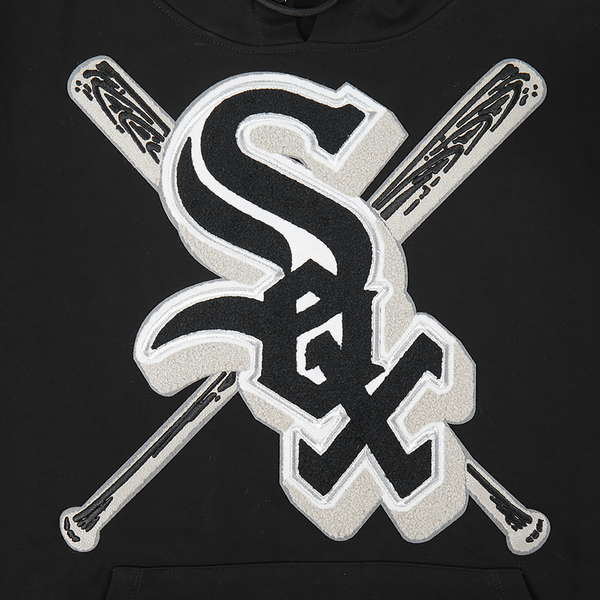 Pro Standard WHITE SOX MASH UP RIB FLC PO HOODIE - Men's - Black/Gray - Image 8