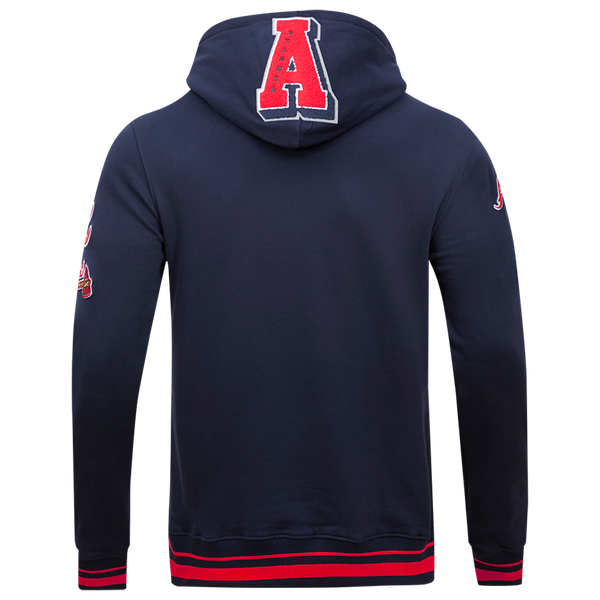 Pro Standard BRAVES MASH UP RIB FLC PO HOODIE - Men's - Midnight Navy/Red/Midnight Navy - Image 2