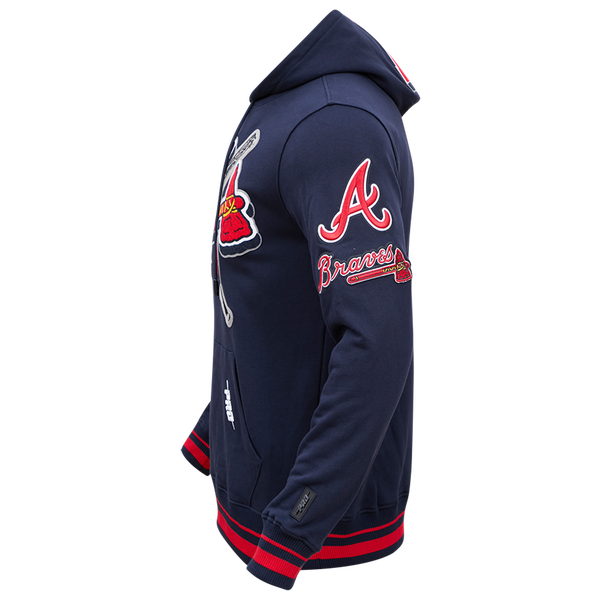 Pro Standard BRAVES MASH UP RIB FLC PO HOODIE - Men's - Midnight Navy/Red/Midnight Navy - Image 5