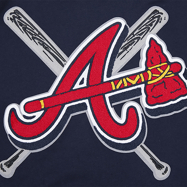 Pro Standard BRAVES MASH UP RIB FLC PO HOODIE - Men's - Midnight Navy/Red/Midnight Navy - Image 6