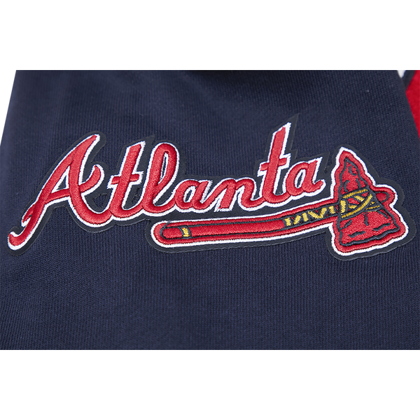 Pro Standard BRAVES MASH UP RIB FLC PO HOODIE - Men's - Midnight Navy/Red/Midnight Navy - Image 8