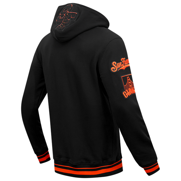 Pro Standard GIANTS MASH UP RIB FLC PO HOODIE - Men's - Black/Orange - Image 4