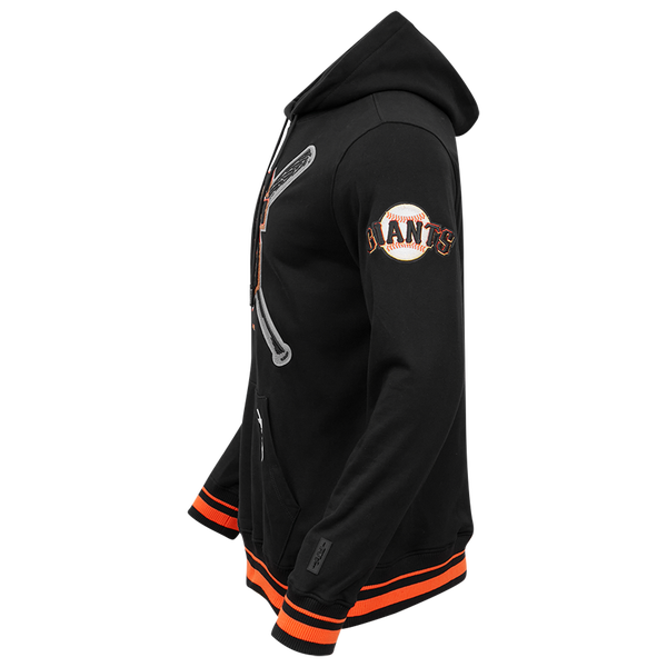Pro Standard GIANTS MASH UP RIB FLC PO HOODIE - Men's - Black/Orange - Image 5